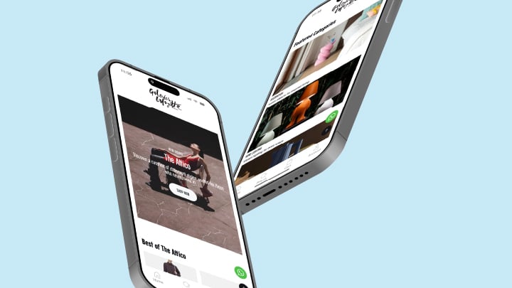 POV image of girl tapping the screen